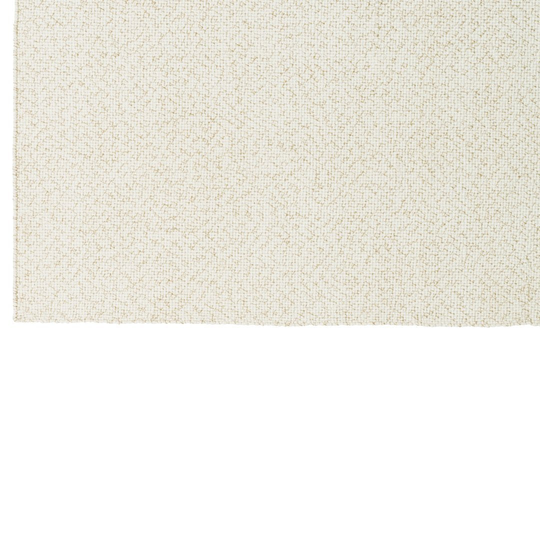 Cream textured fabric with subtle geometric pattern, ideal for home decor and upholstery projects.