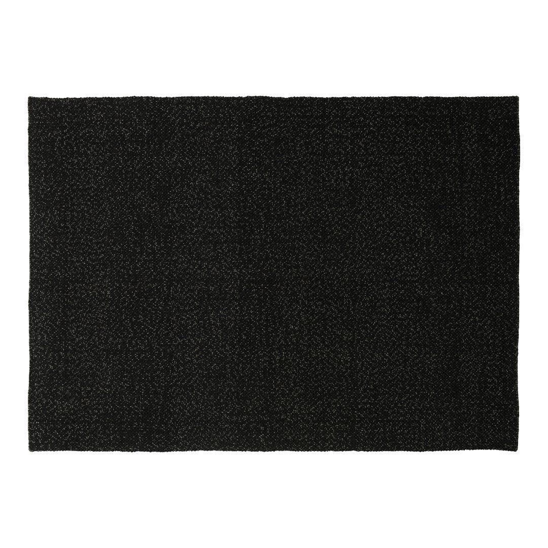 Black textured mat featuring a subtle pattern, perfect for modern home decor.