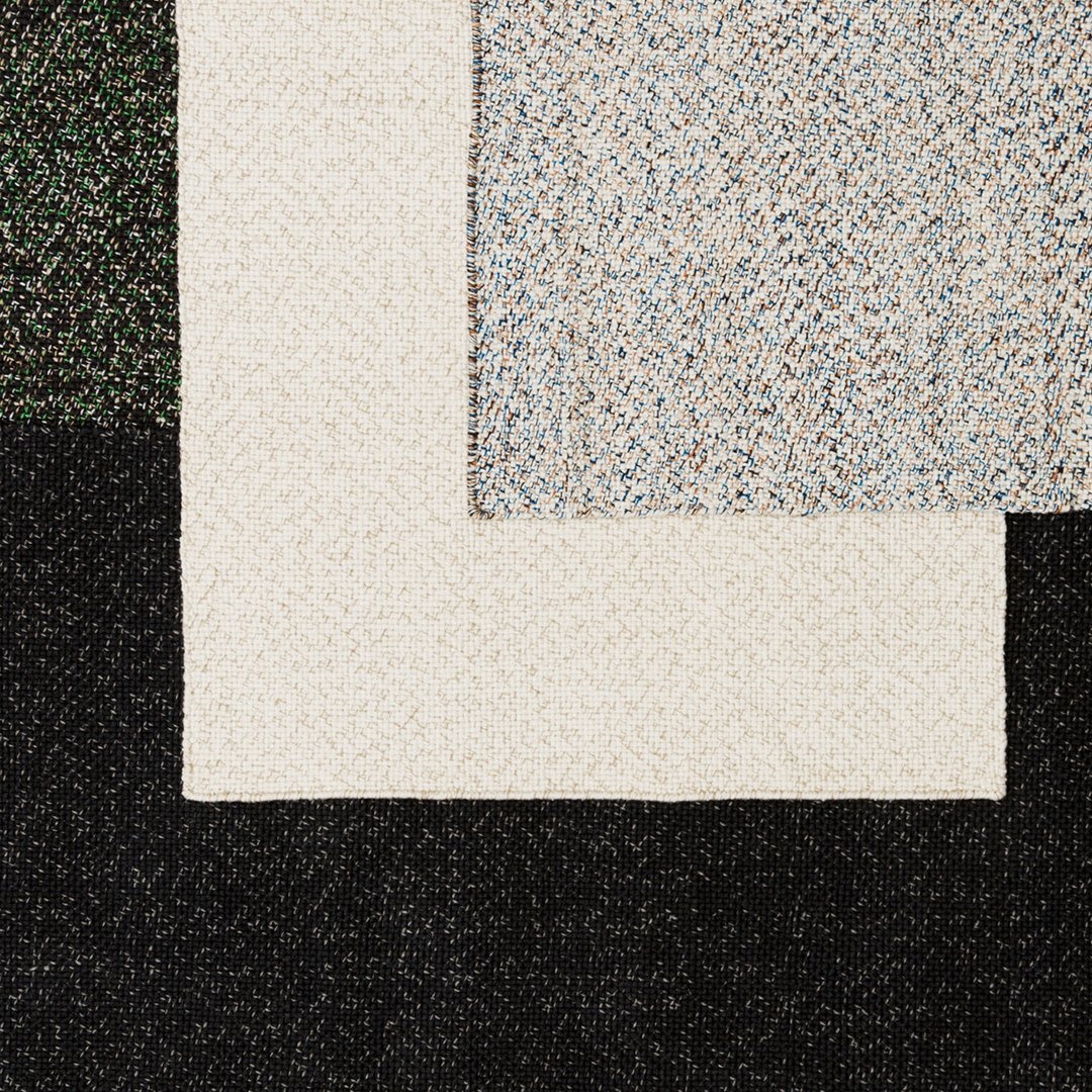 Textured fabric swatches in white, grey, and black with subtle speckles and patterns. Ideal for stylish decor.