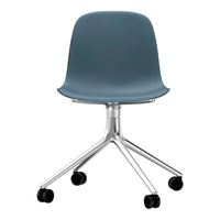 Stylish gray chair with a smooth, curved plastic seat and a sleek chrome base on rolling wheels. Perfect for modern spaces.