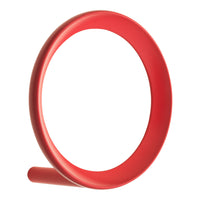 Bright red circular decorative stand with a smooth, glossy finish, perfect for modern home decor.