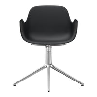 Sleek black chair with a smooth surface, featuring a shiny silver base and a modern, minimalist design.