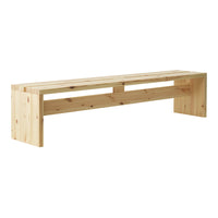 Light wood bench with a natural finish, featuring sleek lines and a minimalist design. Ideal for contemporary spaces.