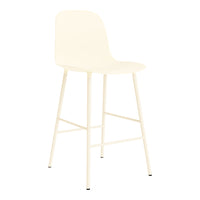 Cream-colored modern bar stool with a smooth, minimalist design and matte finish. Ideal for sleek interiors.
