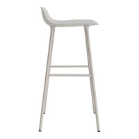 White modern barstool with sleek lines and minimalist design. Perfect for contemporary decor.