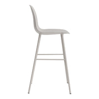 Modern white bar stool with a sleek, minimalist design and smooth finish. Perfect for contemporary spaces.