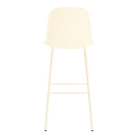 Cream-colored modern bar stool with a sleek, minimalist design and metal legs. Perfect for contemporary interiors.