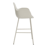 Light beige modern bar stool with a sleek, minimalist design and a smooth, solid surface. Perfect for contemporary decor.