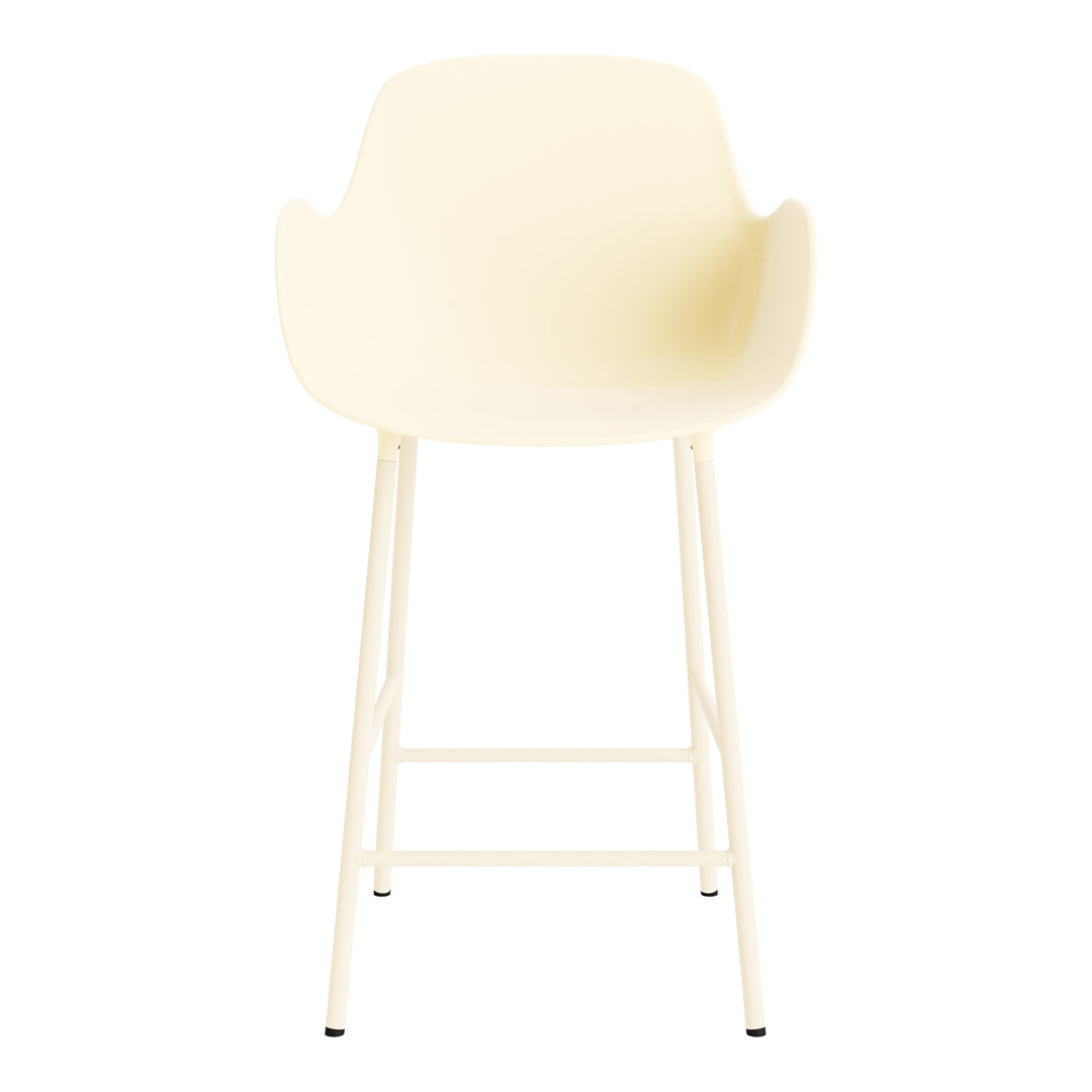 Ivory bar stool with a smooth, minimalist design and a subtle matte finish. Ideal for modern interiors.