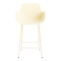 Ivory bar stool with a smooth, minimalist design and a subtle matte finish. Ideal for modern interiors.