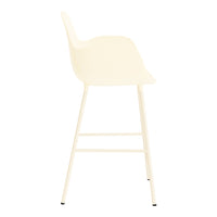 Cream-colored bar chair with a minimalist design and smooth, solid finish. Perfect for modern decor.