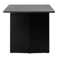 Black base with a sleek, square dark wood tabletop design. Modern and minimalistic style for any décor.