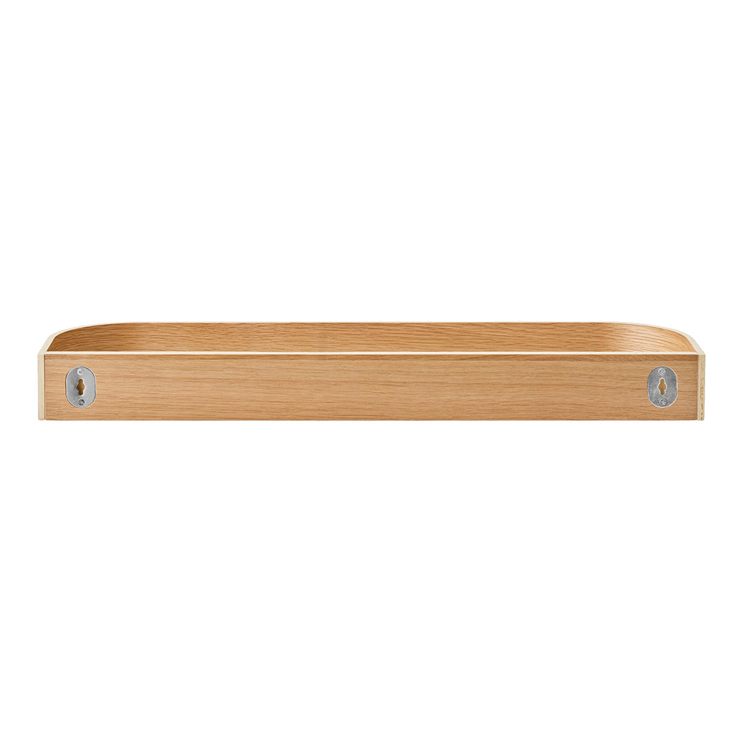 Natural bamboo tray with a smooth, light wood finish and subtle curved edges, ideal for home decor.