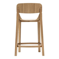 Natural wood bar stool showcasing a warm, light wood finish with a smooth texture and simple, minimalist design.