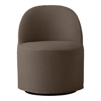 Brown textured upholstered chair with a rounded design, perfect for modern interior decor.