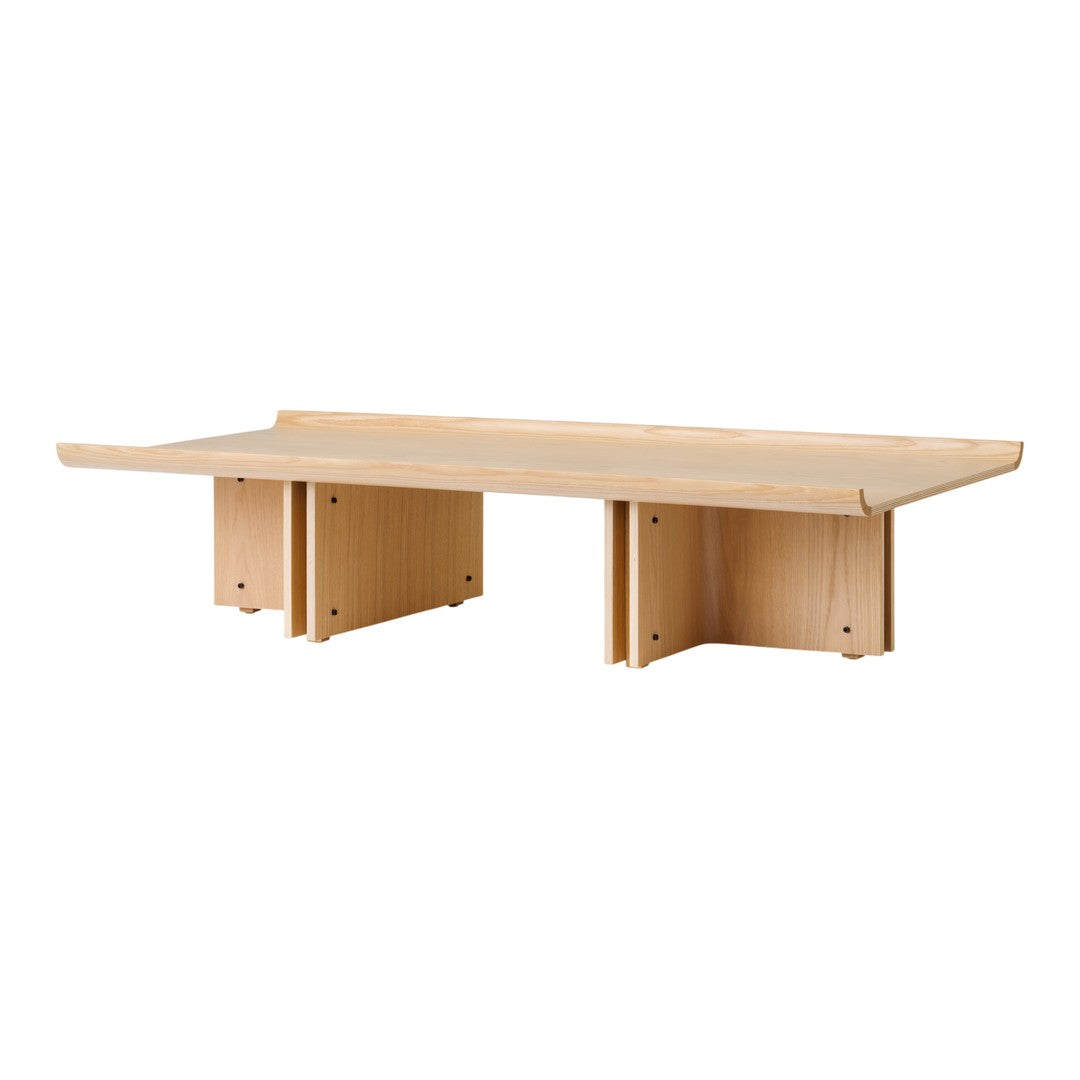 Light natural wood shelf with a smooth, minimalist design and subtle grain pattern, perfect for modern decor.