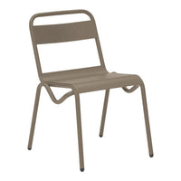 Stylish, minimalist chair in a warm taupe color with smooth lines and a modern design. Perfect for contemporary spaces.