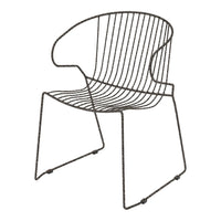 Stylish black wire chair with sleek, modern lines and an open pattern for a contemporary look.