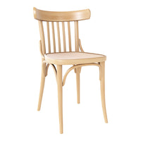 Light wood chair with vertical slats and a smooth, natural finish, showcasing a simple, elegant design.