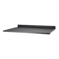 Sleek black shelf with a smooth surface and minimalist design, perfect for modern decor.