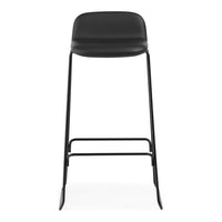 Stylish black bar stool with a sleek finish and minimalistic design. Perfect for modern decor.