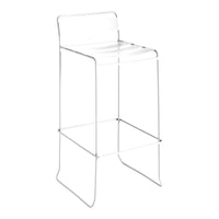Sleek white metal bar stool with minimalist design and smooth lines, perfect for modern décor.
