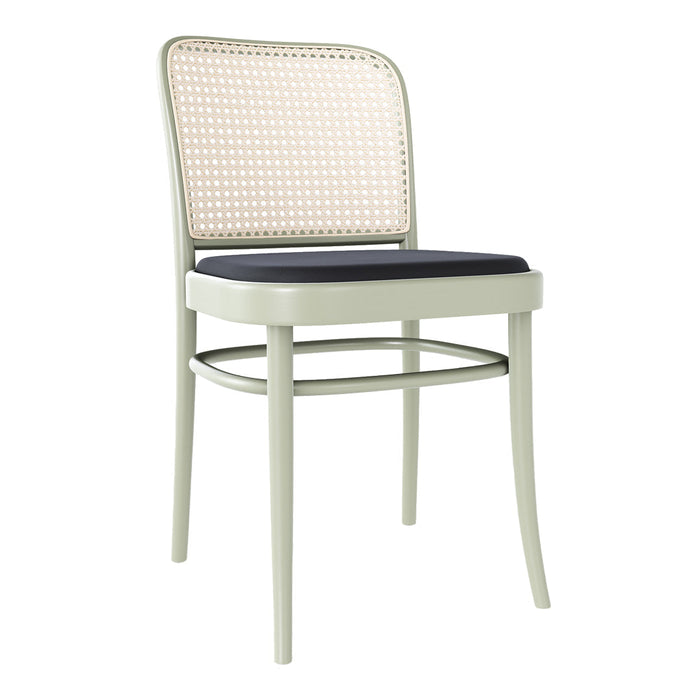 Chair 811 - Cane Back & Seat Upholstered - Beech Pigment Frame