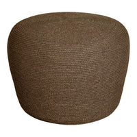 Brown woven ottoman with a rounded, textured pattern, perfect for adding a natural accent to any space.