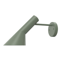 Green wall lamp with a sleek, modern design and subtle matte finish. Perfect for contemporary decor.