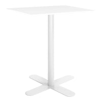 Modern white square table with a sleek, minimalist design and a smooth surface. Perfect for any contemporary space.