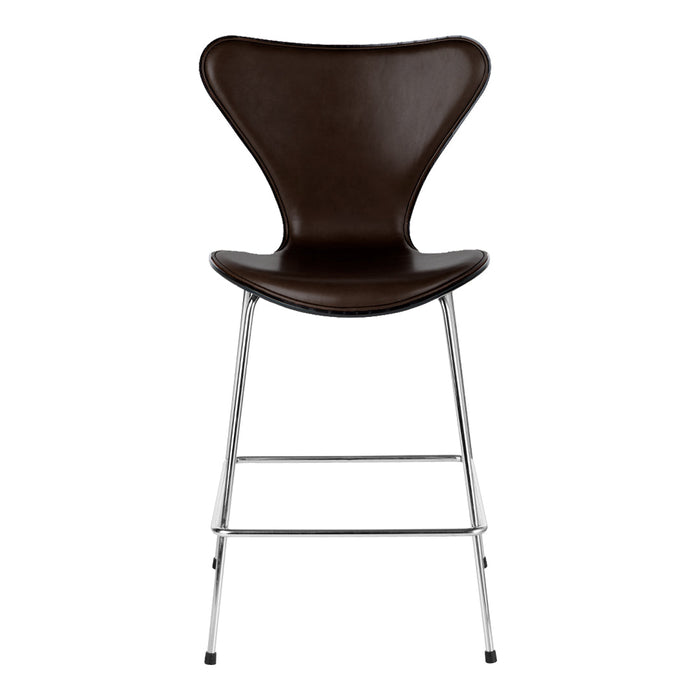 Series 7 Counter Stool - Clear Lacquered - Front Upholstered