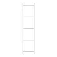 Sleek white ladder shelf with four open spaces, perfect for a minimalist decor.