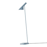 Modern blue floor lamp with a sleek design and minimalistic pattern. Ideal for contemporary decor.