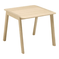 Light natural wood square table with smooth edges and minimalist design. Perfect for modern and rustic decor styles.