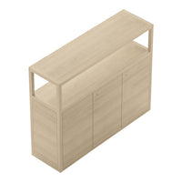 Light beige wooden sideboard with a smooth, minimalist design and no visible patterns. Perfect for modern decor.