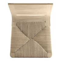 Beige woven pattern with textured crisscross design, featuring smooth wood accents in a neutral palette.