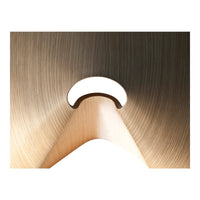 Beige wood texture with smooth curves and a subtle circular cutout, creating a modern, minimalist look.