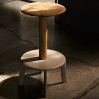 Light wood top with a soft beige base, featuring a modern, minimalistic design. Ideal for contemporary spaces.