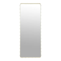 Tall rectangular mirror with a sleek, white frame and subtle dotted texture. Perfect for modern decor.
