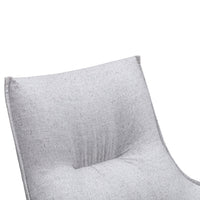 Light gray upholstered chair with a subtle textured pattern and a sleek, modern design. Ideal for contemporary decor.