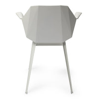 Stylish geometric chair in a sleek light gray finish with clean angles and minimalistic design. Perfect for modern decor.