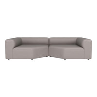 Modern two-tone gray sectional sofa with smooth, minimalist design and no visible patterns. Ideal for contemporary decor.
