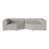 Light gray sectional sofa with a minimalist design and smooth texture. Perfect for modern home decor.