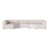 "Modern sectional sofa in soft cream color with a minimalist design and subtle texture. Perfect for contemporary interiors."