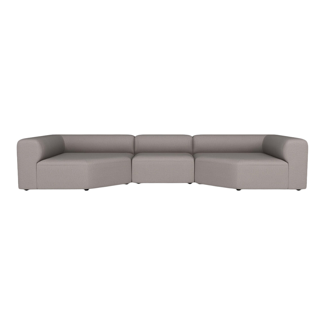 Modern gray sectional sofa with clean lines and a sleek, minimalist design. Perfect for contemporary interiors.