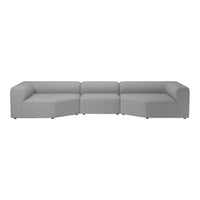 Modern gray sectional sofa with clean lines and no patterns, featuring a sleek, minimalist design.