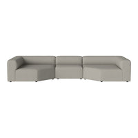Light gray modular sofa with a minimalist, solid pattern, featuring clean lines and modern design.