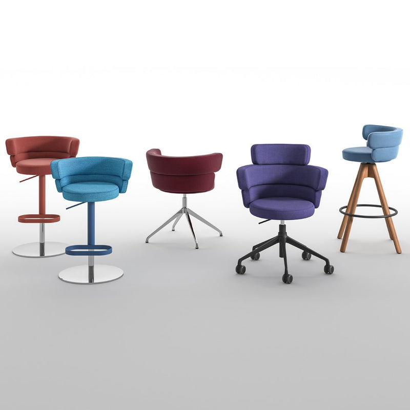 Dam XL Swivel Armchair - 5-Star Base w/ Gas Lift & Casters - Upholstered