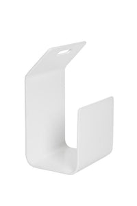 White metal bookend with a sleek, minimalist design, featuring smooth edges and a modern, geometric pattern.