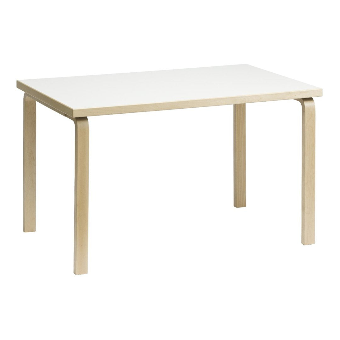 White tabletop with natural wood legs, featuring a minimalist design and smooth finish, perfect for any modern space.